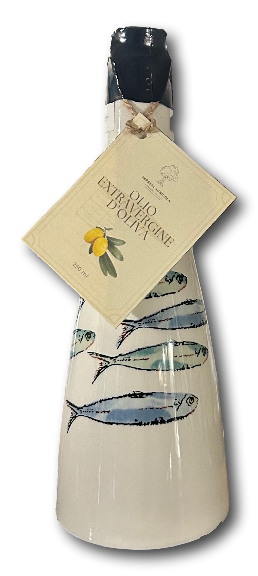 Olio Extravergine di Oliva - ceramica artigianale a collo lungo - 250 ml