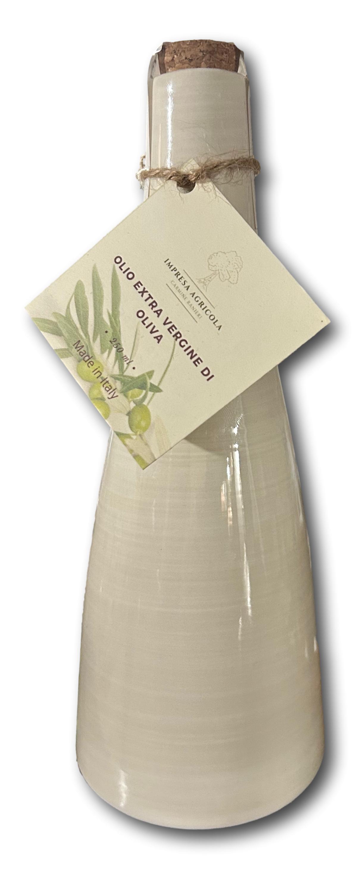 Olio Extravergine di Oliva - ceramica artigianale a collo lungo - 250 ml