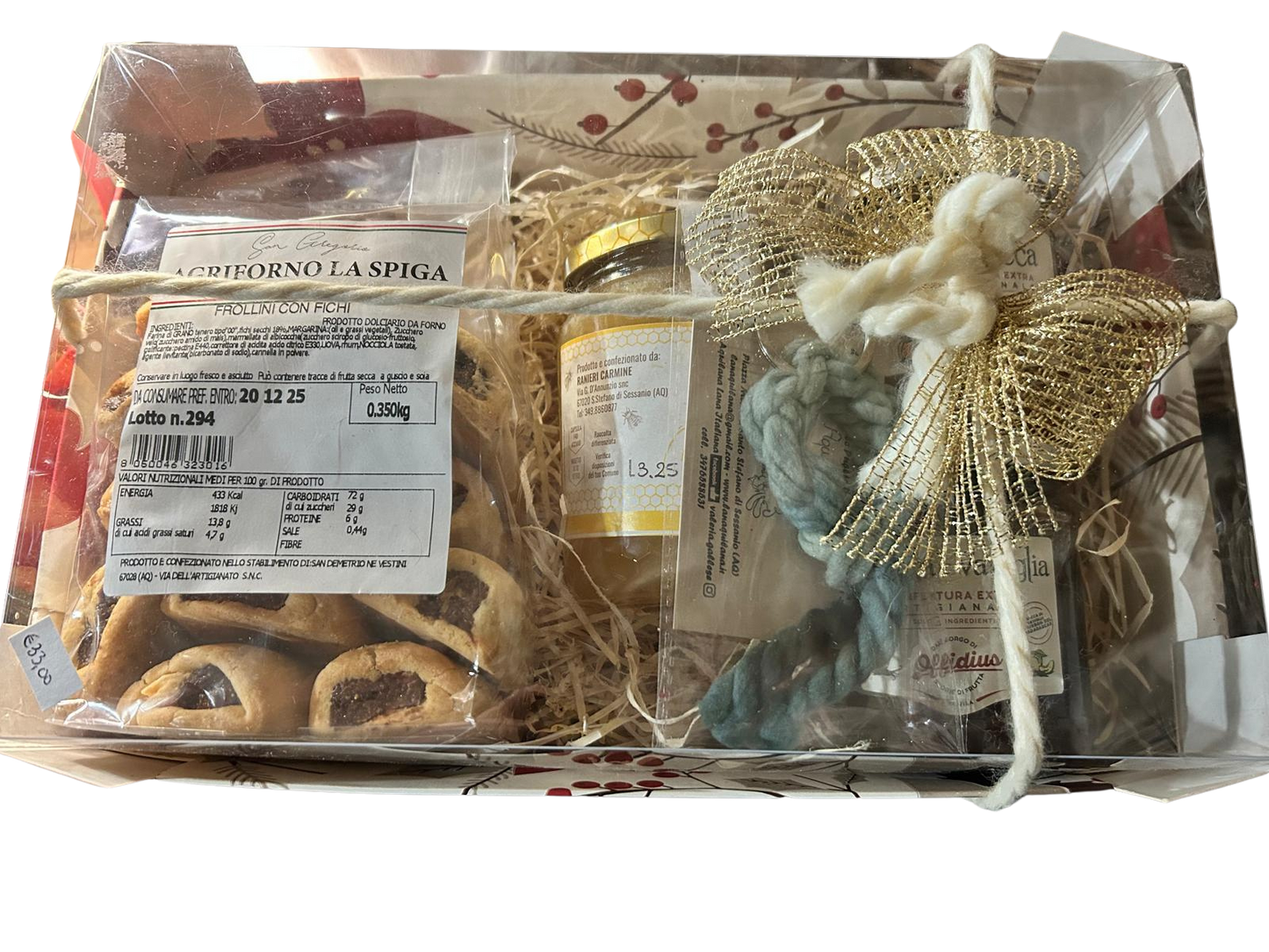 Cesto Natalizio- Biscotti, miele e confetture