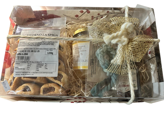 Cesto Natalizio- Biscotti, miele e confetture