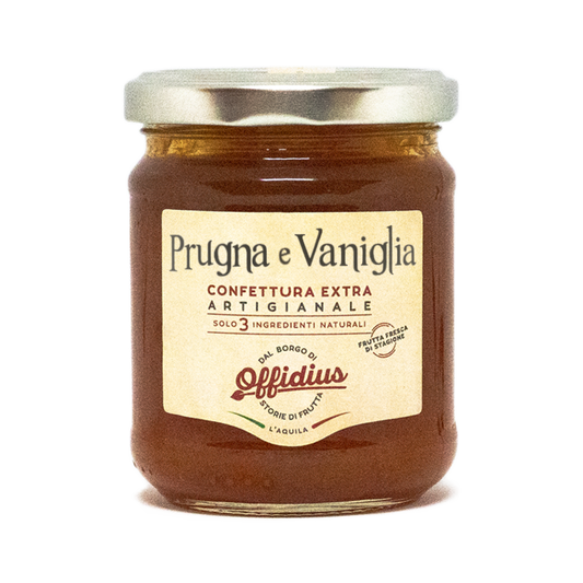 Confettura extra artigianale di prugne e vaniglia bourbon 220 g.